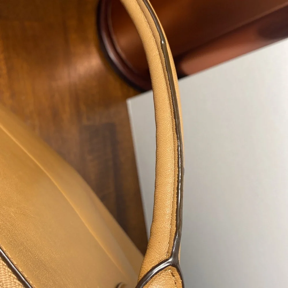 Coach Borough 30348 Tan Camel Leather Satchel Shoulder Bag - Picture 14 of 16